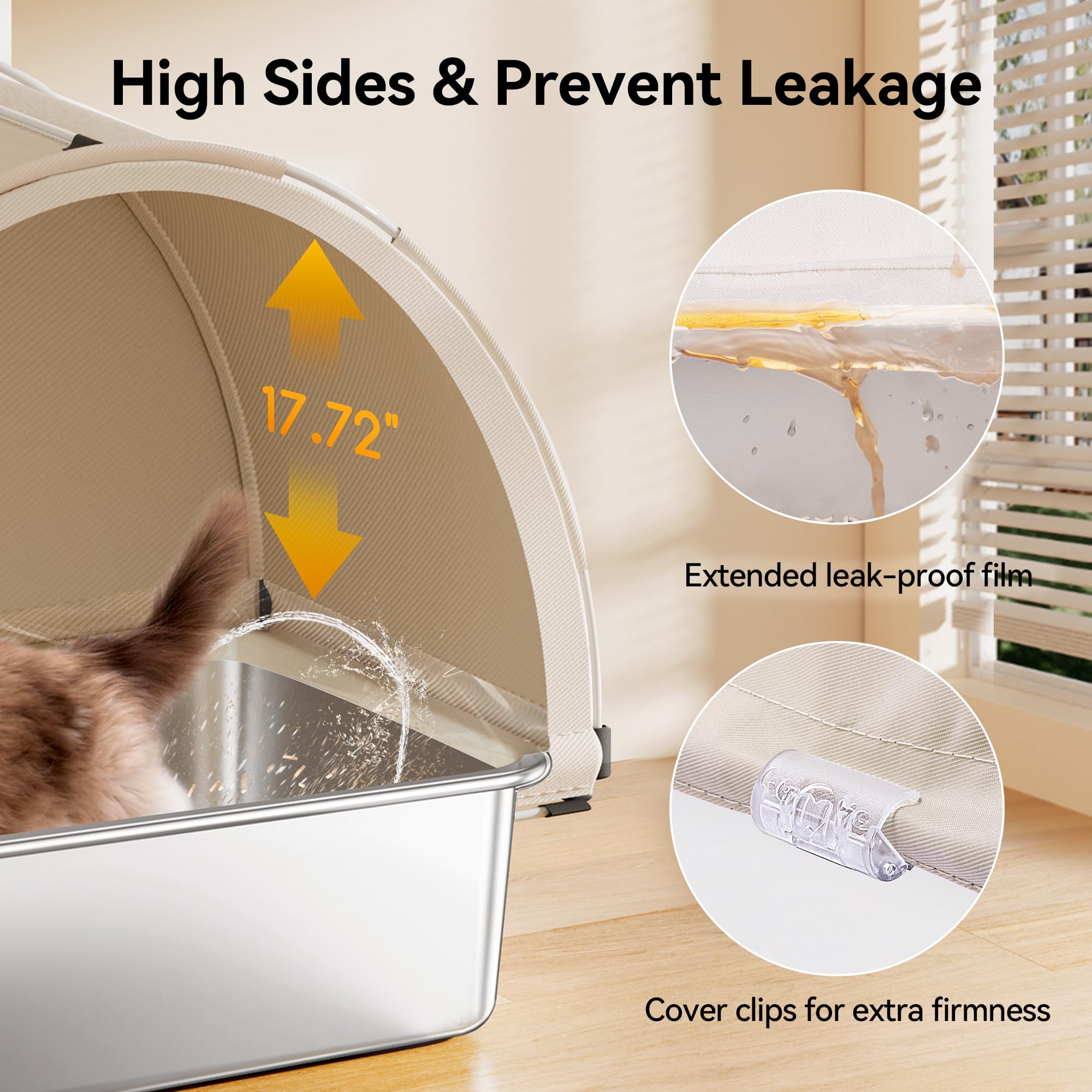 Amazon.co.jp: Meowant 猫用トイレ(Meowant) ステンレススチール製 蓋